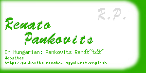 renato pankovits business card